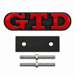 Emblema GTD rojo con borde negro para parrilla frontal de VW Golf 6, 7 y 7.5.