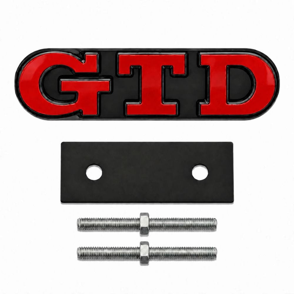 Emblema GTD rojo con borde negro para parrilla frontal de VW Golf 6, 7 y 7.5.