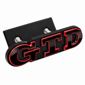 Emblema GTD negro con borde rojo para parrilla frontal de VW Golf 6, 7 y 7.5.