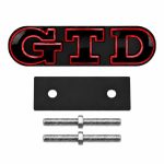 Emblema GTD negro con borde rojo para parrilla frontal de VW Golf 6, 7 y 7.5.
