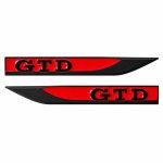 Emblema GTD rojo y negro para aletas laterales de VW Golf 6, 7 y 7.5.