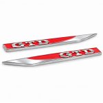 Emblema GTD rojo y cromado para aletas laterales de VW Golf 6, 7 y 7.5.