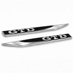 Emblema GTD negro y cromado para aletas laterales de VW Golf 6, 7 y 7.5.