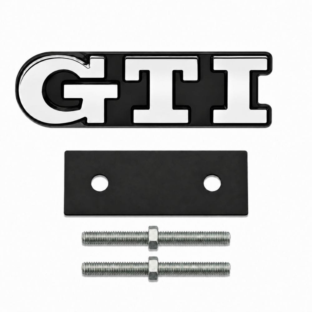Emblema GTI cromado para parrilla delantera de VW Golf 5, 6, 7 y Polo IV, V, VI.