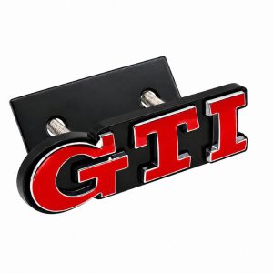 Emblema GTI rojo y cromado para parrilla delantera de VW Golf 5, 6, 7 y Polo IV, V, VI.