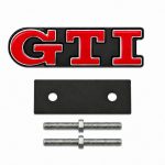 Emblema GTI rojo y cromado para parrilla delantera de VW Golf 5, 6, 7 y Polo IV, V, VI.