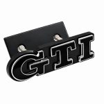 Emblema GTI negro y cromado para parrilla delantera de VW Golf 5, 6, 7 y Polo IV, V, VI.