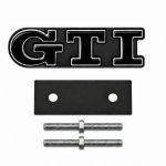 Emblema GTI negro y cromado para parrilla delantera de VW Golf 5, 6, 7 y Polo IV, V, VI.