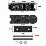 Emblema GTI negro y cromado para parrilla delantera de VW Golf 5, 6, 7 y Polo IV, V, VI.