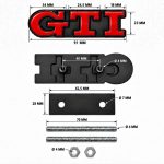 Emblema GTI rojo con borde negro para parrilla delantera de VW Golf 5, 6, 7 y Polo IV, V, VI.