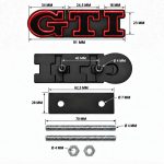Emblema GTI negro con borde rojo para parrilla delantera de VW Golf 5, 6, 7 y Polo IV, V, VI.