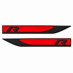 Emblema R negro y rojo para aletas laterales de VW Golf, Scirocco, Tiguan y Polo.