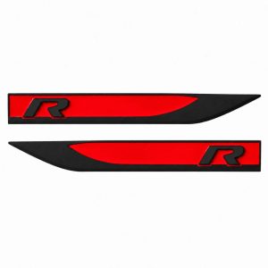 Emblema R negro y rojo para aletas laterales de VW Golf, Scirocco, Tiguan y Polo.