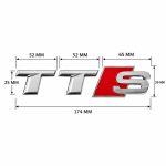 Emblema TTS cromado para maletero de coche Audi TTS 8S y otros modelos.