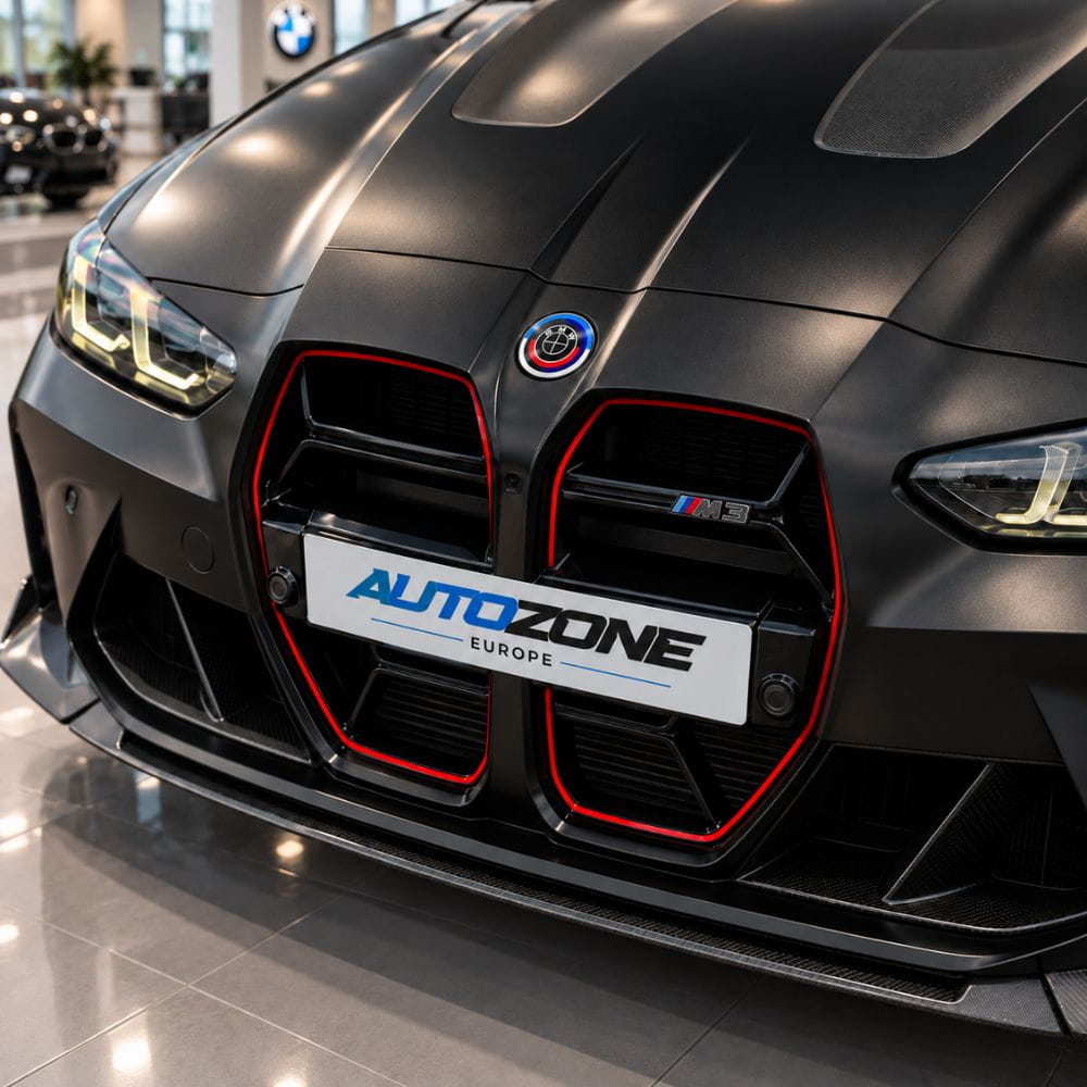 Kit de insignias conmemorativas 50 Aniversario en fibra de carbono negra para BMW M3 Touring G81.