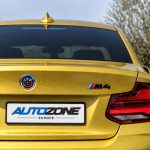 Kit de insignias conmemorativas 50 Aniversario en fibra de carbono negra para BMW M4 F82 Coupé.