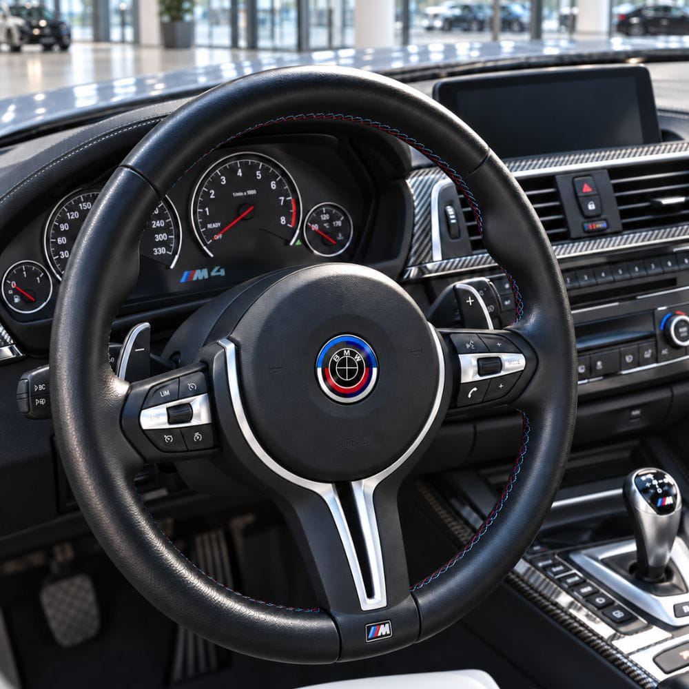 Kit de logotipos conmemorativos 50 Aniversario en fibra de carbono negra para BMW M4 F83 Cabrio.