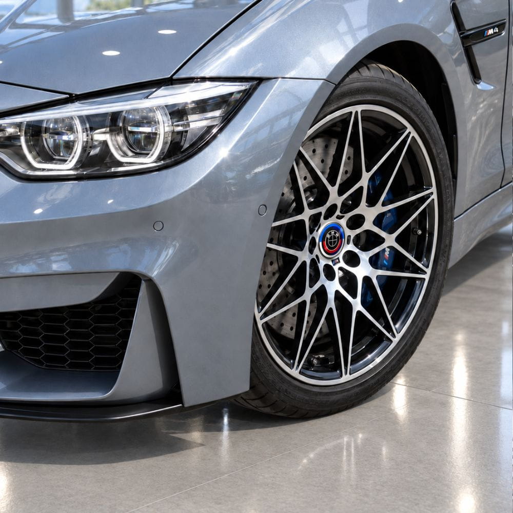 Kit de logotipos conmemorativos 50 Aniversario en fibra de carbono negra para BMW M4 F83 Cabrio.