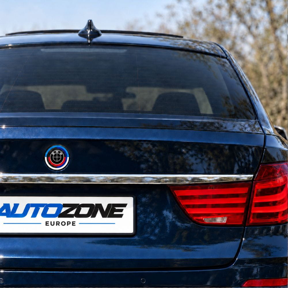 Kit de logotipos conmemorativos 50 Aniversario en fibra de carbono negra para BMW Serie 5 Gran Turismo F07 Pre-LCI.